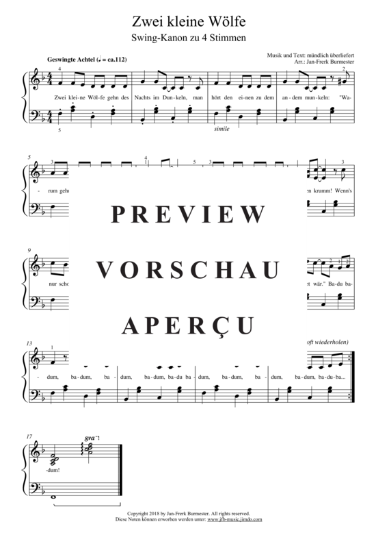 Zwei kleine Wölfe (Swing-Kanon) 
